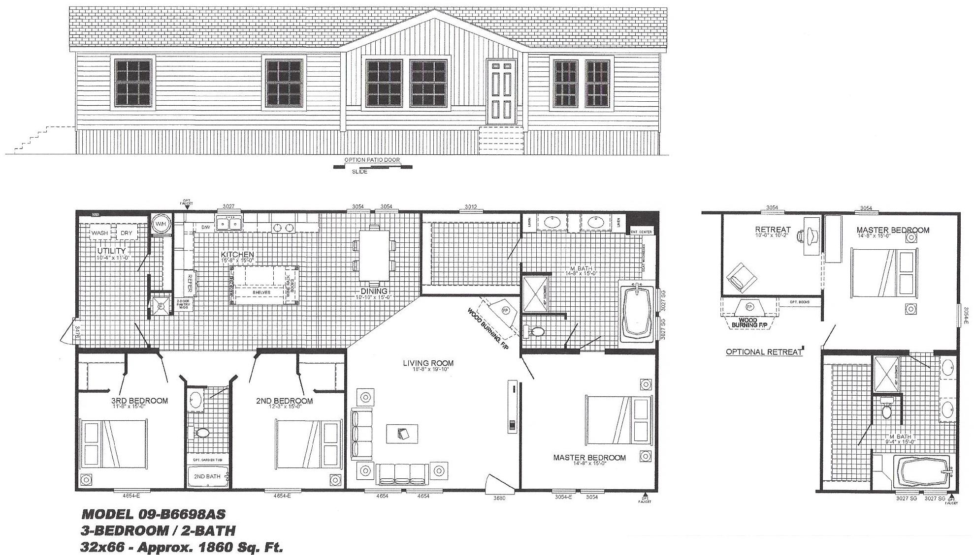 3 Bedroom Floor Plan The Graff (B6698) Hawks Homes