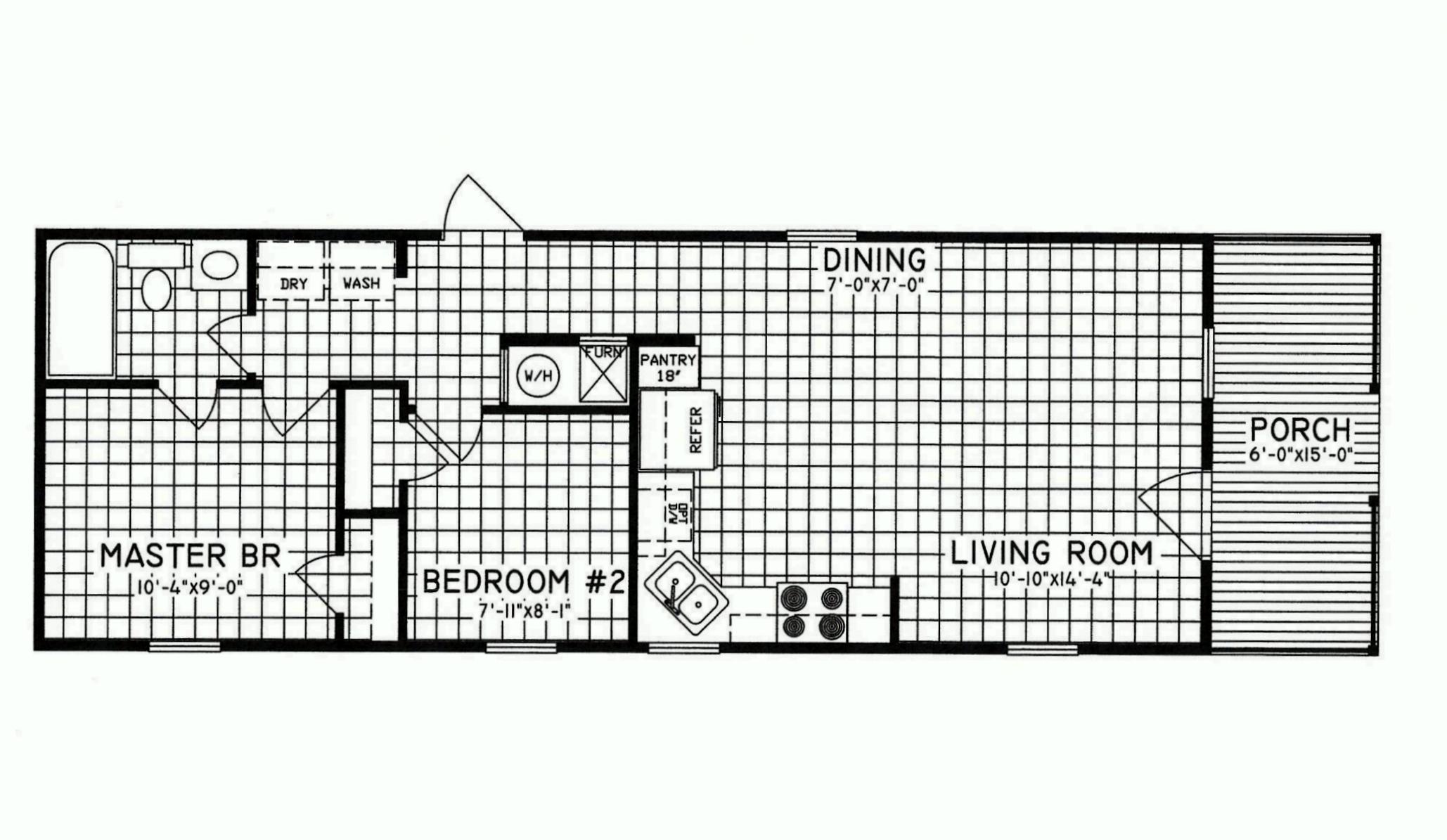 2 Bedroom Floor Plan C7101 Hawks Homes Manufactured