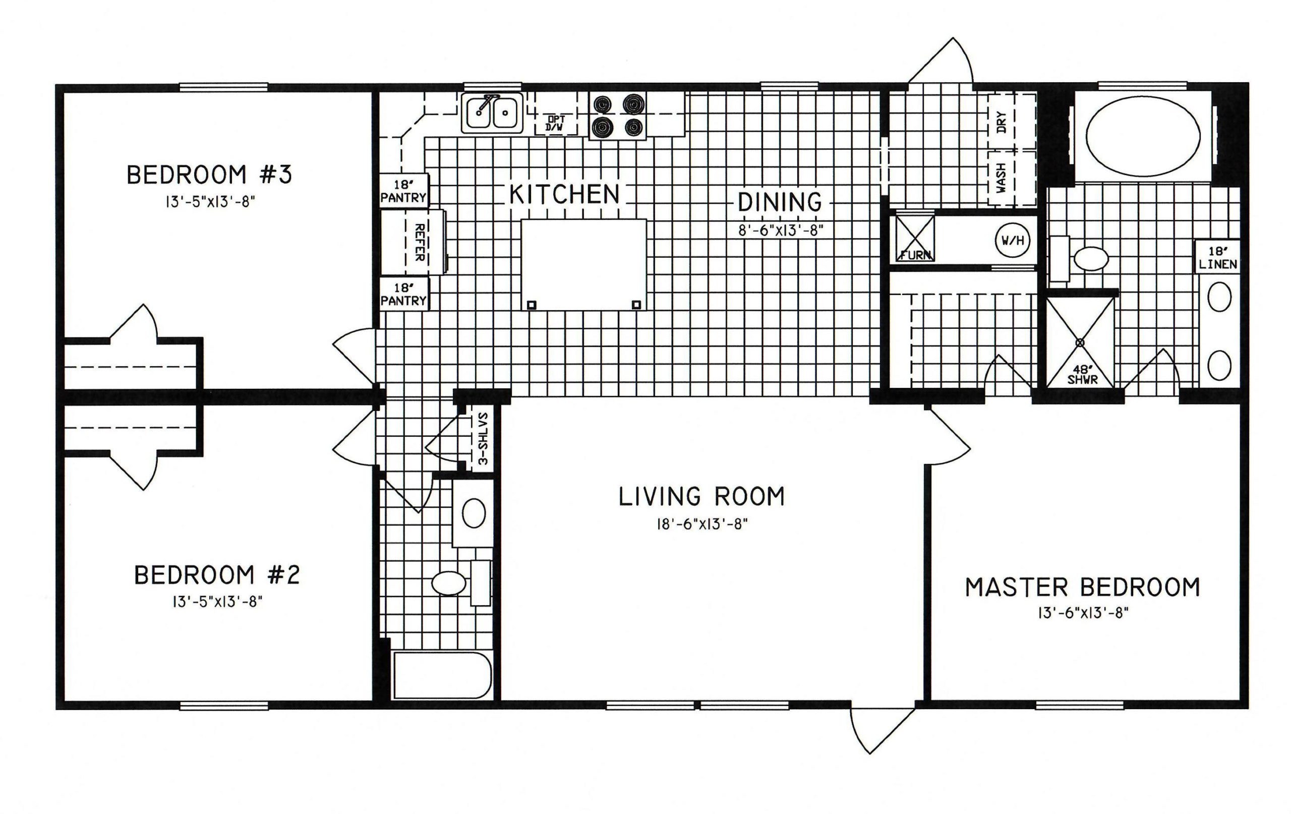 3 Bedroom Floor Plan C8105 Hawks Homes