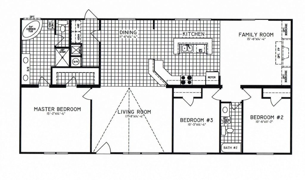 3 Bedroom Floor Plan C9303 Hawks Homes Manufactured