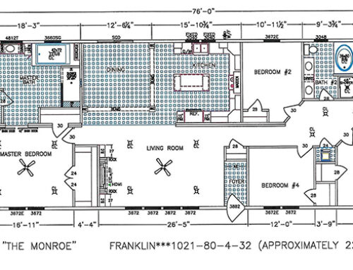 4 Bedroom Floor Plan: F-1021 “The Monroe”
